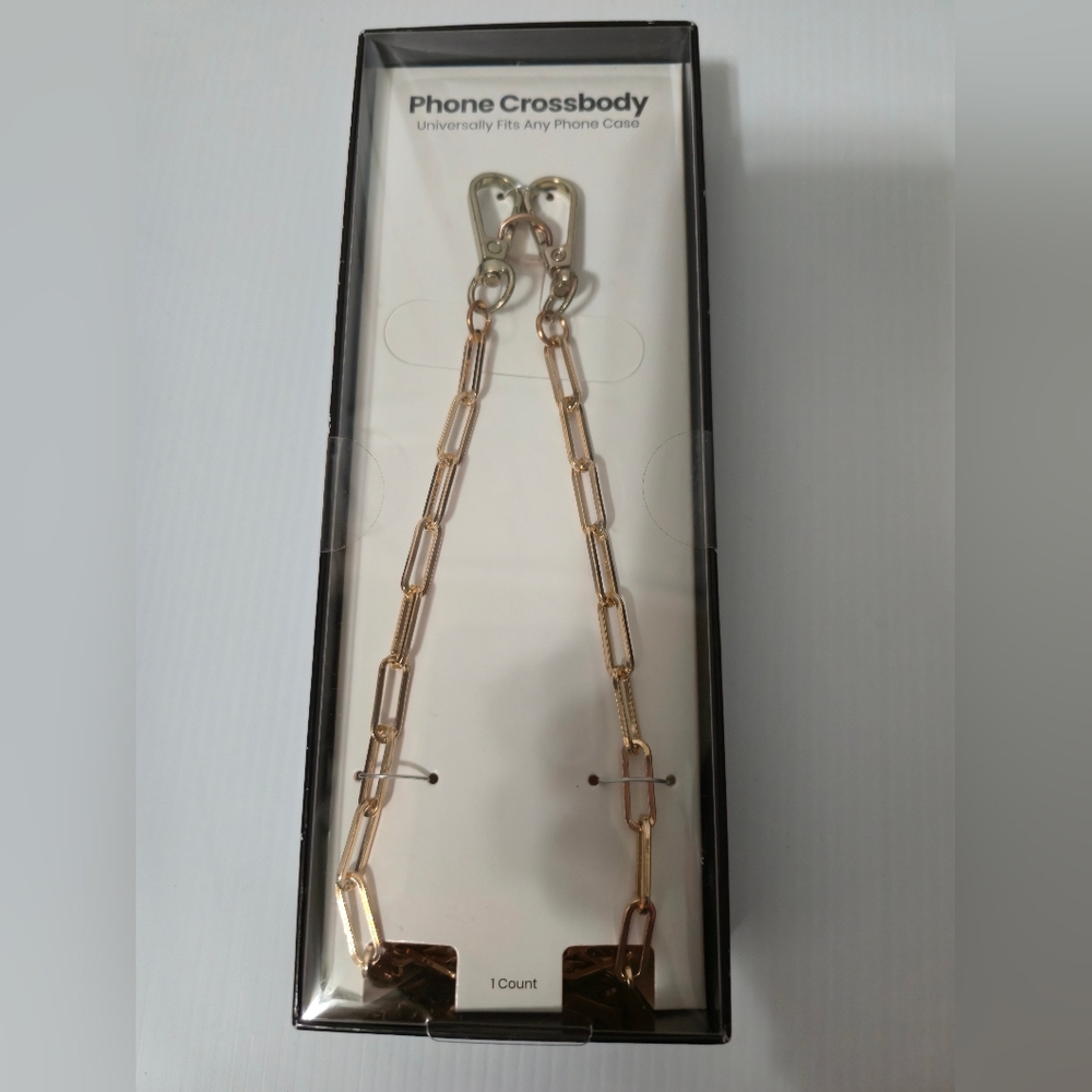 Gold Chain Phone Crossbody Universal Clasp Works With Any Phone Case